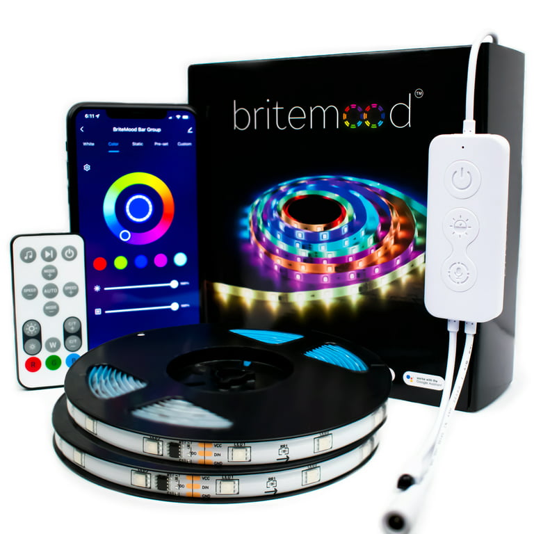 Britemood RGBIC Pro LED Strip Lights, 32.8ft Addressable Smart LED