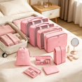 thumbnail image 3 of Travel Packing Cubes 8-Piece Set Foldable Lightweight Luggage Storage Bags with Handles, Versatile Tote Bag for Closet Organizers and Storage, Moving Pink, 3 of 3