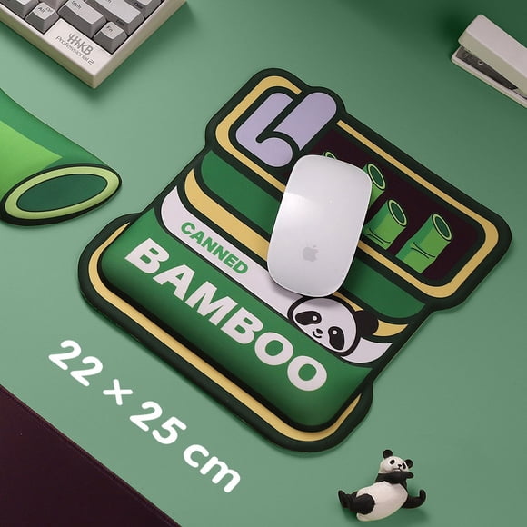 Little Bear Hall Bamboo Silicone Mouse Pad Memory Foam Keyboard Hand and Wrist Pad Oversized Mouse Pad