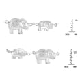 thumbnail image 4 of Majestic Royal Thai Elephants Linked Sterling Silver Charm Bracelet, 4 of 4