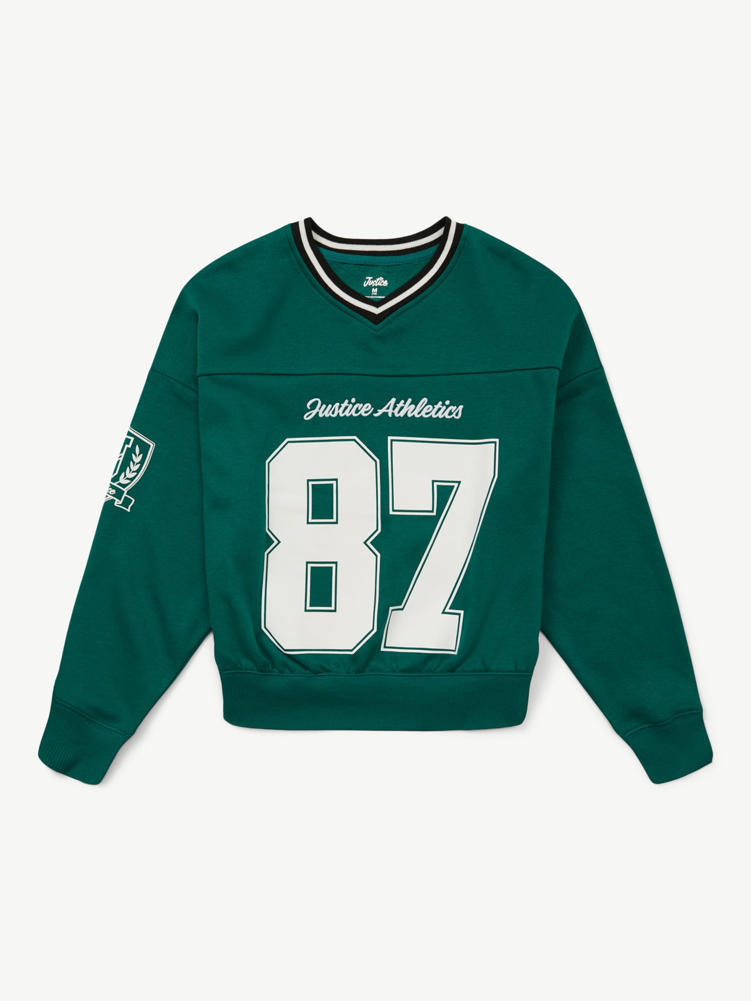 Justice Girls Varsity V-neck Sweatshirt, Sizes XS - XLP