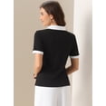 thumbnail image 3 of DARING DIVA Women's Summer Short Sleeve V Neck Casual Blouse XS Black, 3 of 6