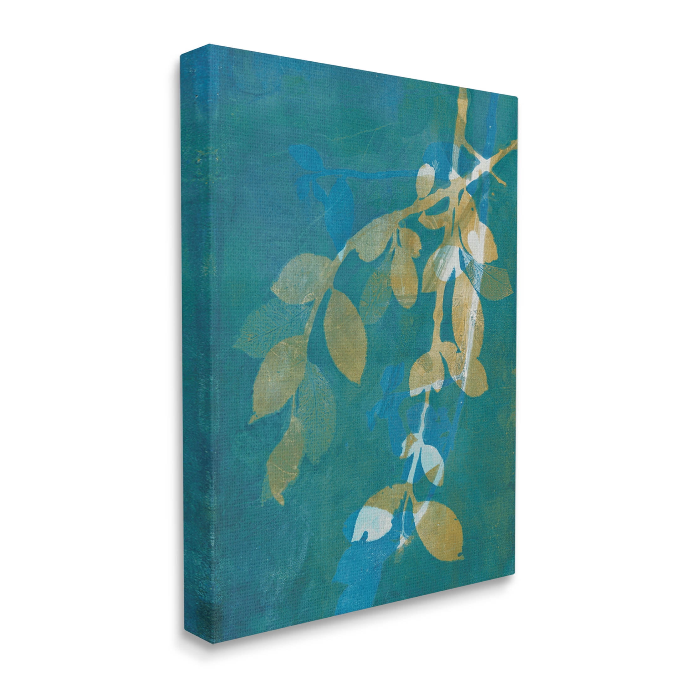 Nature Leaves Overlapping Abstract Botanical & Floral Graphic Art Gallery Wrapped Canvas Print Wall Art