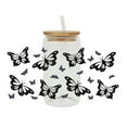 thumbnail image 2 of Avdolw Butterfly Iced Coffee Glass Beer Can Glass Color Changing Pastel Swallowtail Butterflies Art Glass Mug Present with Lid Drinking Straw Spring Mother's Day Gifts for Her, 2 of 2