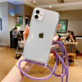 thumbnail image 3 of Crossbody Necklace Cord Lanyard Transparent Hard Case For iPhone 14 13 12 11 Pro Max XS XR X 8 7 Plus 15 Clear Soft Cover, 3 of 5
