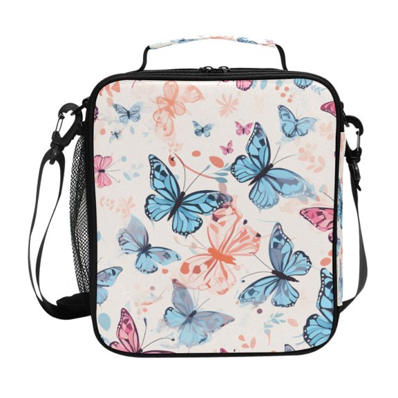 ALAZA Butterfly Multicolor Lunch Box Insulated Lunch Bag Reusable Thermal Cooler Tote School Picnic