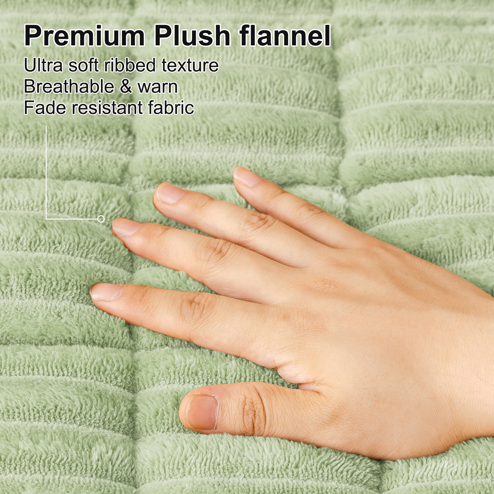 decorUhome Couch Covers for 3 Cushion Couch Sofa, Non Slip Fuzzy Couch Covers for Pets, Washable Slipcover for Dogs(Green, 27.6" x 70.9")