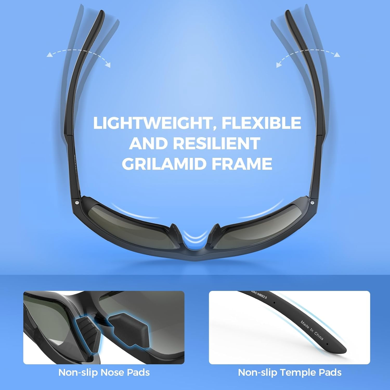 KastKing Waccamaw Polarized Bifocal Sunglasses x2.5 Magnifications, Wrap Around Sport Reader Sunglasses for Men