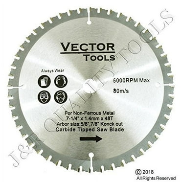 7-1/4-Inch x 48 Tooth Carbide Tipped Saw Blade with 5/8-Inch Arbor for non-Ferrous Metals