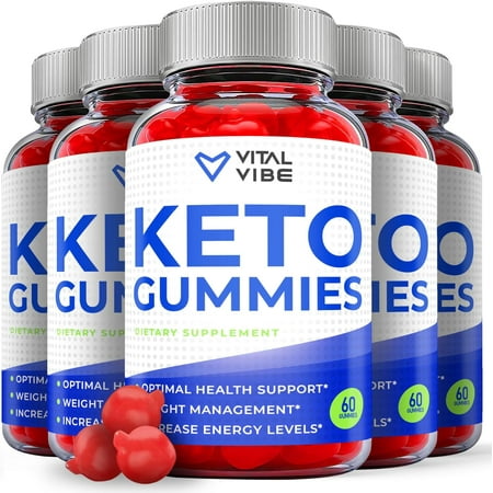 (5 Pack) Vital Vibe Keto ACV Gummies -Apple Cider Vinegar Supplement for Weight Loss - Energy & Focus Boosting Dietary Supplements for Weight Management & Metabolism - Fat Burn - 300 Gummies