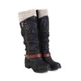thumbnail image 6 of Xiaoxatg Women's Mid-Calf Boots Winter Side Zipper Color Blocking Knitting Wool Low Heel Medium Boots for Fashion and Comfort 6.5 Black, 6 of 9