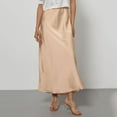 thumbnail image 2 of KDDYLITQ Satin Skirts for Women Silk High Waisted Maxi Skirt a Line Solid Color Casual Long Skirts Elegant Skirt Khaki L, 2 of 4