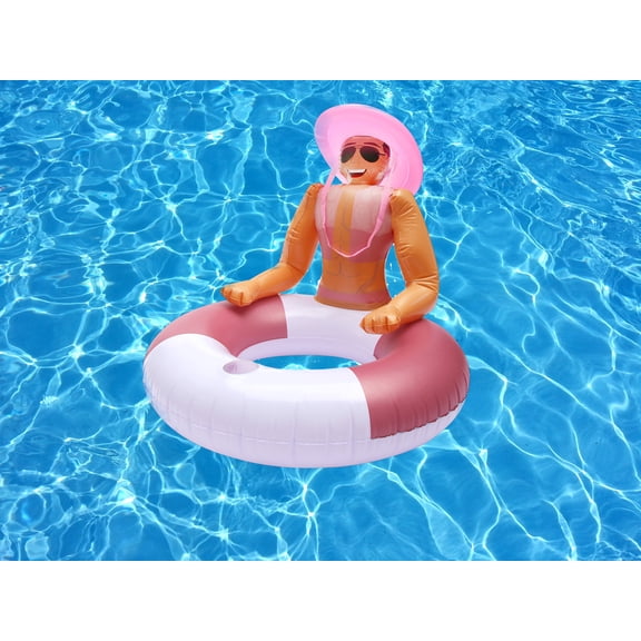 NPW Drinking Buddies Pool Float Hunky Cowboy Pool Ring Inflatable Pool Float for Adults | Swimming Pool Floats