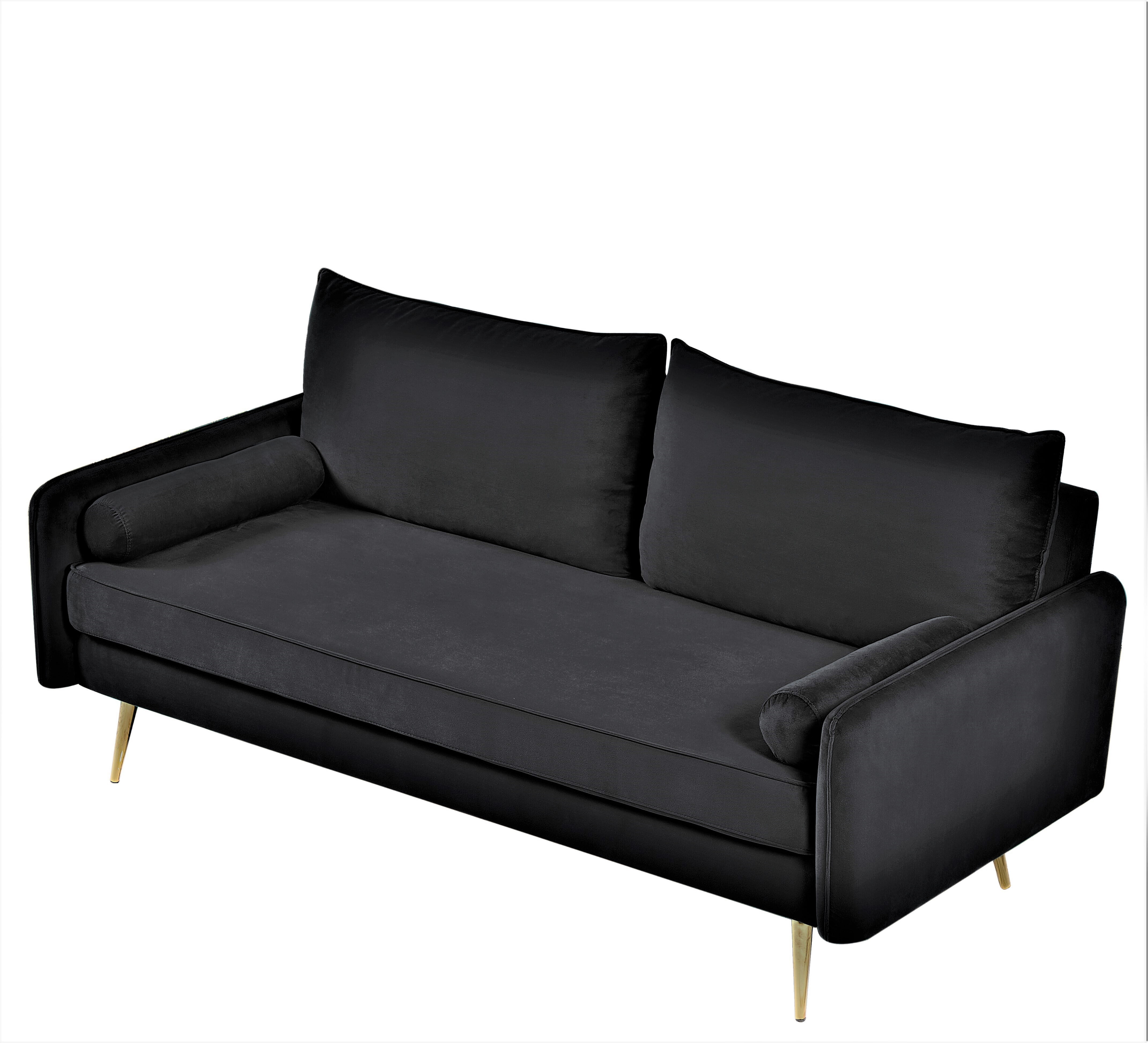 US Pride Furniture Villeda 70''W Polyester Square Arms Sofa Black