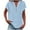 133#Sky Blue, variant on Short Sleeve Shirts for Women,Summer Button Tunic Tops V Neck Casual Shirt Solid Loose Fit Blouses 2026 Sky Blue 2XL
