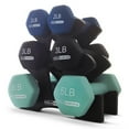 thumbnail image 6 of HolaHatha 2, 3, & 5 Pound Neoprene Dumbbell Free Weight Set w/ Rack, Pastel, 6 of 12