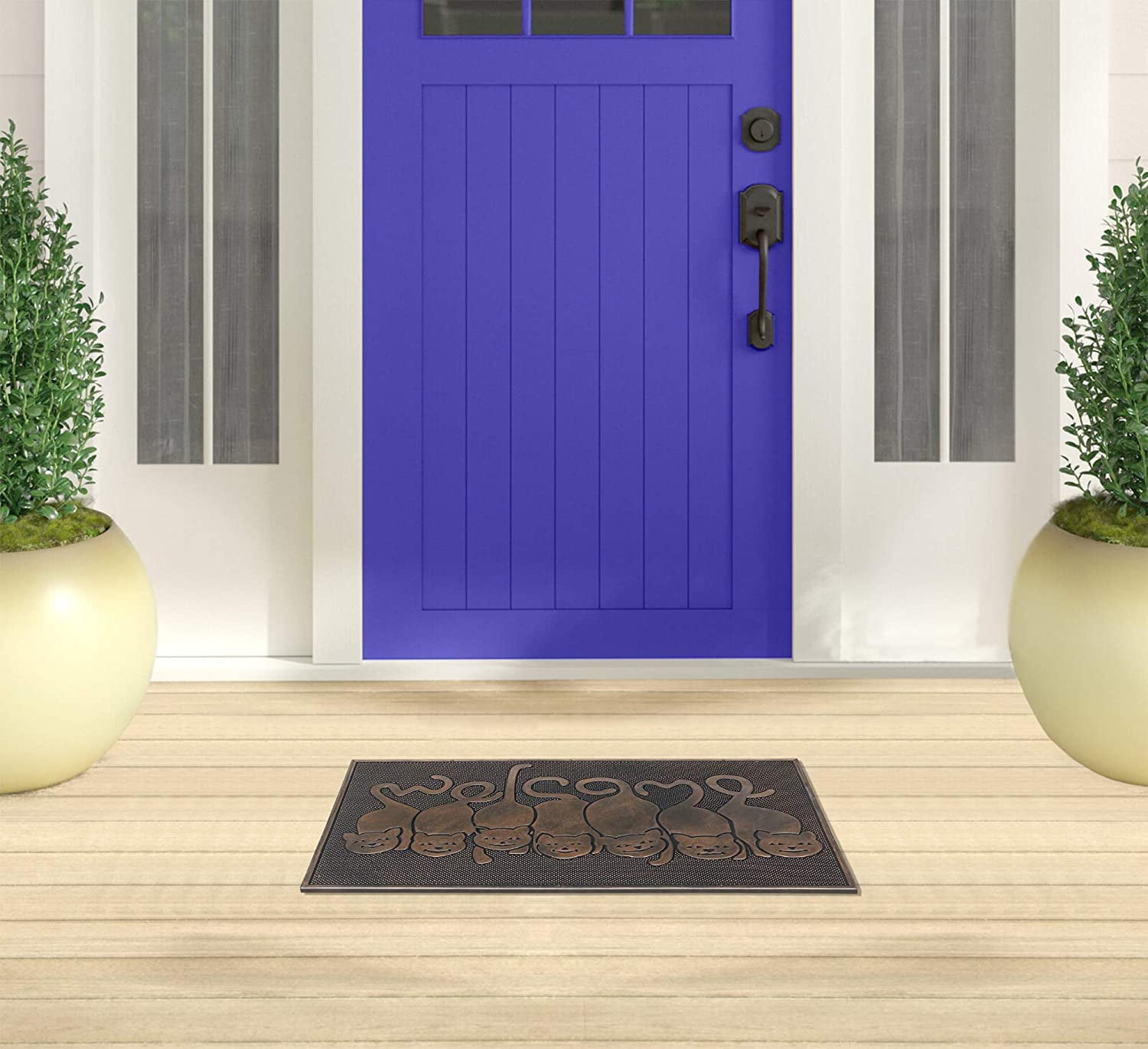 A1HC Hoo's There Owl Rubber Pin Welcome Door Mats for Outdoor Entrance, Welcome  Mats for Front Door Indoor Non-slip Backing Outside 18x30 