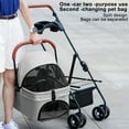 thumbnail image 5 of Dog Stroller for Small and Medium Dogs – 3-in-1 Foldable Pet Stroller with Car Seat Function, 360° Rotating Wheels, Waterproof Interior & Storage Basket, 5 of 8
