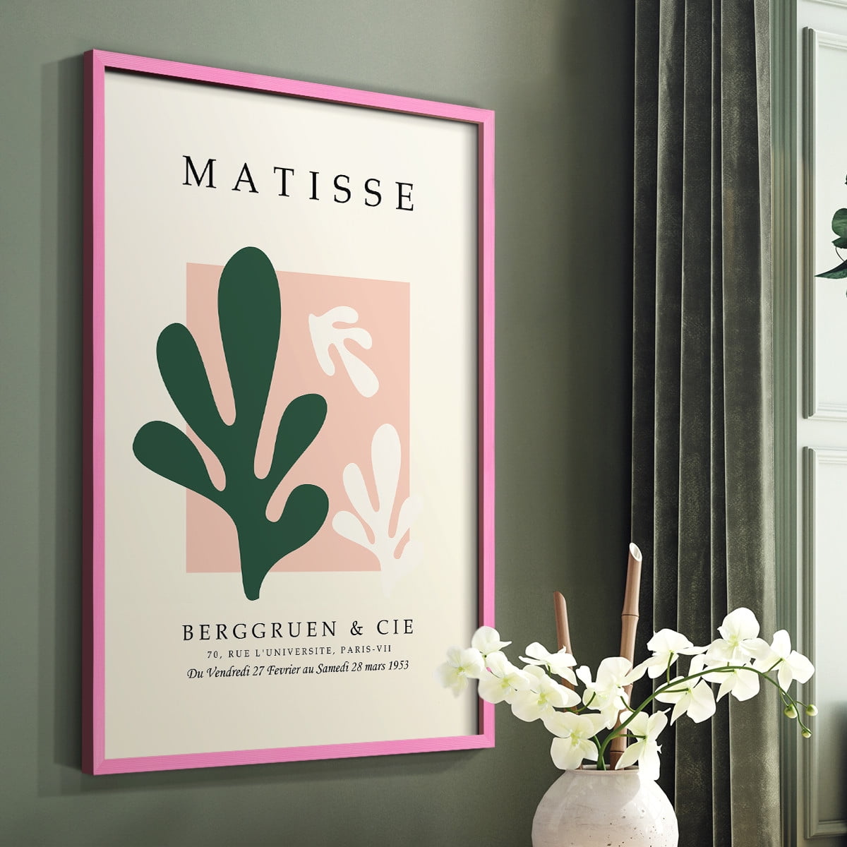 Matisse CCCLI in Pink Solid Wood 11 x 14 Framed Print