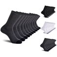 thumbnail image 4 of Xfvqtps 5 Pairs Sports Socks for Mens Towel Bottom Mid Tube Solid Color Simplicity Thickened Elastic Comfortable Breathable Sweat Absorbing Soft Running Mountaineering Socks Black, 4 of 4