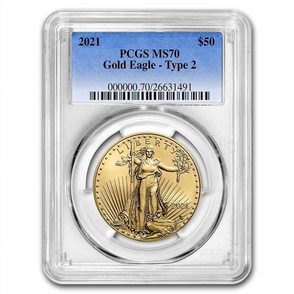 2021 1 oz American Gold Eagle (Type 2) MS-70 PCGS