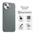 thumbnail image 2 of For iPhone 14 13 Case Cell Phone Hybrid Back Cover Carbon Fiber Texture - Grey, 2 of 5