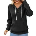 thumbnail image 2 of Xcmzpl Women's Waffle Hoodies Plus Size Solid Color Hooded Sweatshirt Athletic Pullover Tops Soft Long Sleeve T-shirts Fall Clothes, 2 of 4