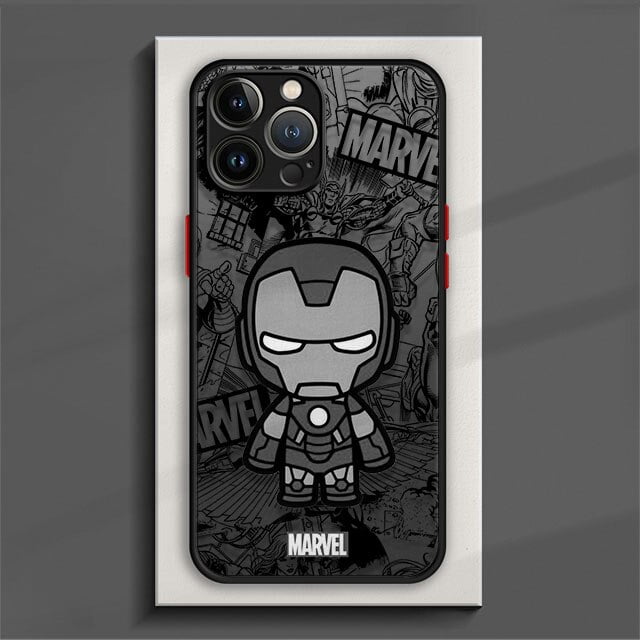 Funda de teléfono de dibujos animados de Marvel, Groot, Spiderman, para iPhone 14, 13, 11, 12 Pro Max, X, XS, XR, 7, 8, 6 Plus, Mini funda de silicona con marco mate para PC