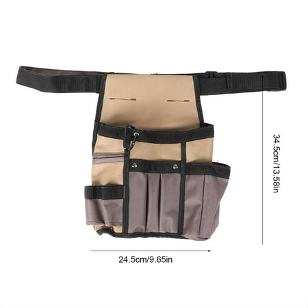 

LHCER 10 Pockets Tool Bag Canvas Waist Tool Bag Garden Waist Bag Woodworking Tool Bag For Carpenter For Electrician