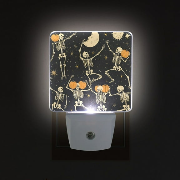 Yayeee LED Plug in Night Light for The Home with Auto Dusk to Dawn Light Sensors, 2 Pack, Halloween Dancing