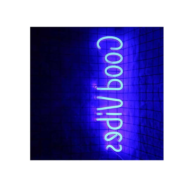 Cateissary Led Sign Good Vibes Forma de letra Decoración de luz de pared Iluminación navideña azul Cateissary HA026478-01