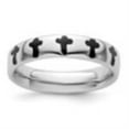 thumbnail image 2 of Auriga 925 Sterling Silver Polished Enameled Cross Ring for Women Size- 6, 2 of 6