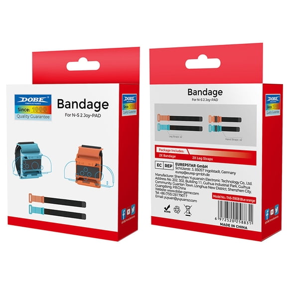 Nintendo Switch 2 Joy-Con Wrist & Leg Strap Set - Adjustable Elastic Bands for Switch 2 Small Controllers, Anti-Slip Secure Fit for Motion Gaming (Mario Kart, Just Dance, Fitness Games)