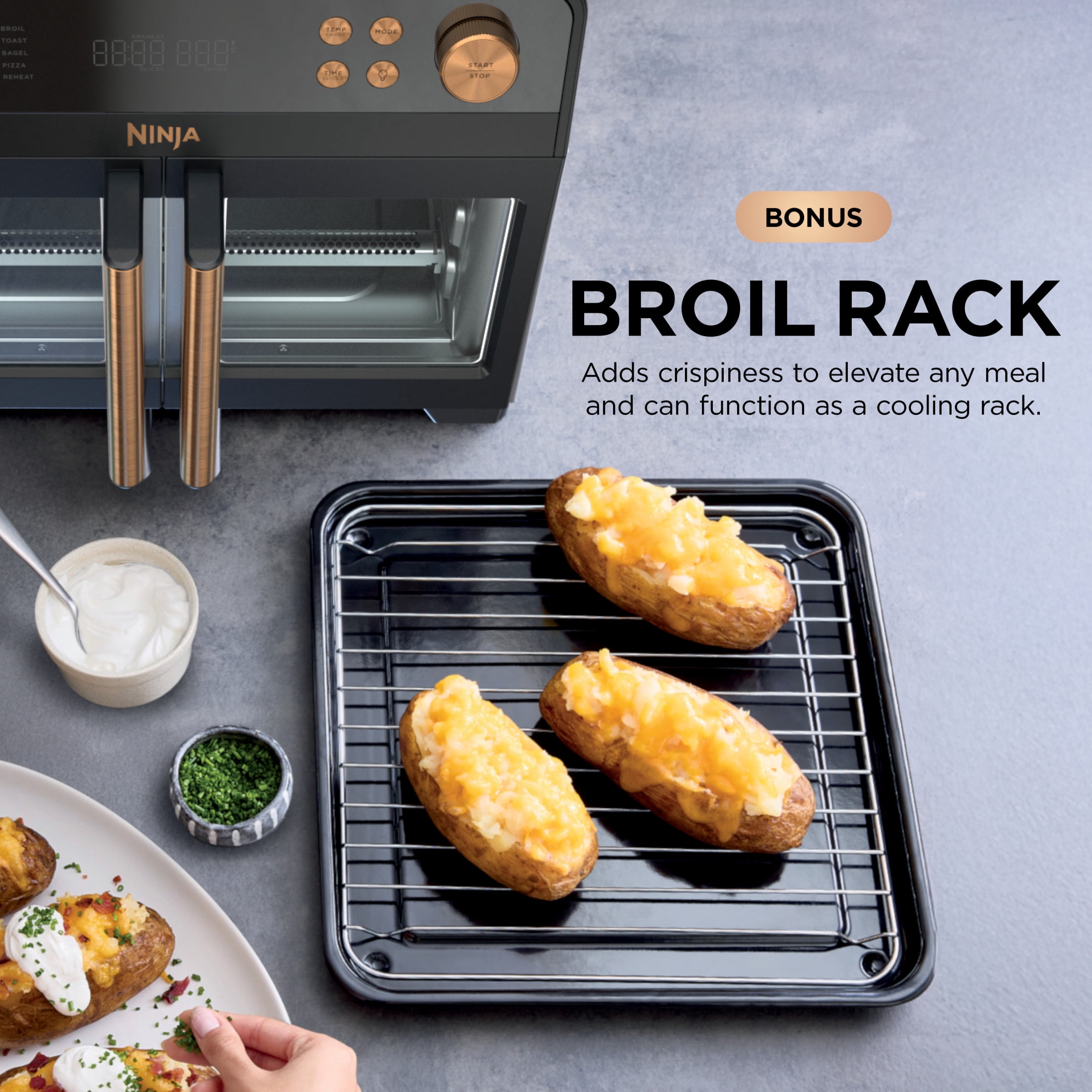 Ninja French Door 10-in-1 Countertop Oven, with Smart Surroundair Technology and Air Fry Function, Dishwasher Safe, 7 Pieces, FO101 Black