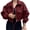 Burgundy, variant on Womens Cropped Bomber Jacket 2026 Trendy Zip Up Lightweight Anorak Coat With Pockets