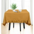 thumbnail image 3 of Vargottam Ruffle Tablecloth Rectangular Tabletop Covers Kitchen Dining Table Cloth Party Decoration Cotton Table Cover,Goldenrod,54 x 120 Inches, 3 of 5