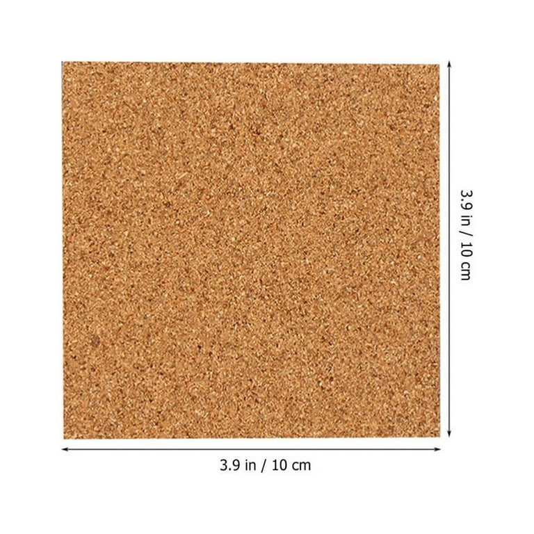 200 Pcs Self Adhesive Cork Sheets 4 x 4 Inches Cork Board Tiles Cork Board Squares Cork Backing Cork Adhesive Sheets Sticky Cork Mat for Cork