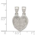 thumbnail image 2 of Diamond2Deal 925 Sterling Silver Mini Best Friends Break Away Heart Pendant for Women, 2 of 6