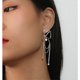 thumbnail image 2 of Unique abstract face Art earrings dangle statement long earrings for women girl tassel chandelier handwork earrings jewelry fashion silver -, 2 of 4