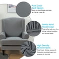 thumbnail image 2 of 2-Piece Stretch Wingback Chair Cover Elastic Wingback Armchair Slipcovers (silver gray), 2 of 7