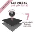 thumbnail image 2 of Piso Tatami 7m² 7pz Artes Marciales Gym Foamy 100x100x2cm Gris/Negro, 2 of 5