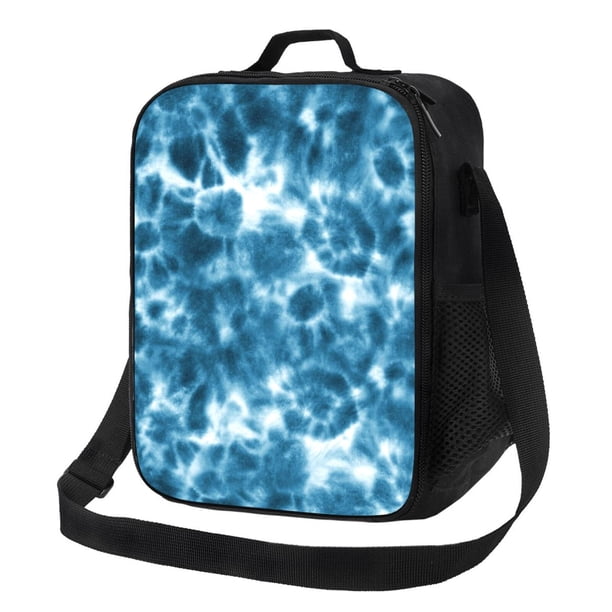 Disketp Blue Tie Dye Bolsa Térmica Estampada para Almuerzo, Lonchera para Hombres y Mujeres Adultos