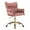 Rose, variant on YEXJ Modern Velvet Home Office Desk Chair with Hand Woven Backrest, Upholstered Adjustable Makeup Vanity Chair with Armrest and Golden Metal Base with Wheels for Living Room Bedroom Study(Bule)