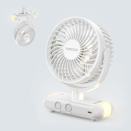 

Portable Camping Fan with LED Lantern USB Rechargeable Tent Fan with Hanging Hook 4 Speeds Adjustable Small Personal Fan Faster Cooling Ultra Quiet Suitable for Travel Tent