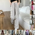 thumbnail image 3 of BUYISI Women S Hip Hop Overalls For Street Fashion High Waist Solid Color Trousers Gray XL, 3 of 9