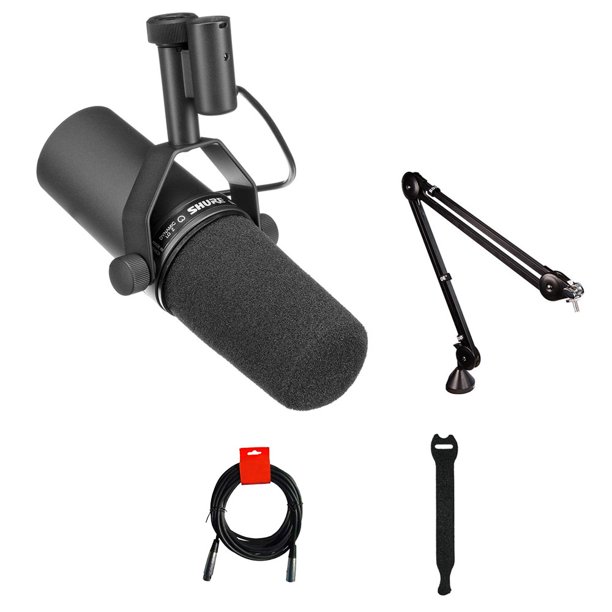 Shure Sm7b Cardioid Dynamic Vocal Microphone With Rode Psa1 Boom Arm Xlr Cable 10 Pack Straps Bundle Walmart Com Walmart Com