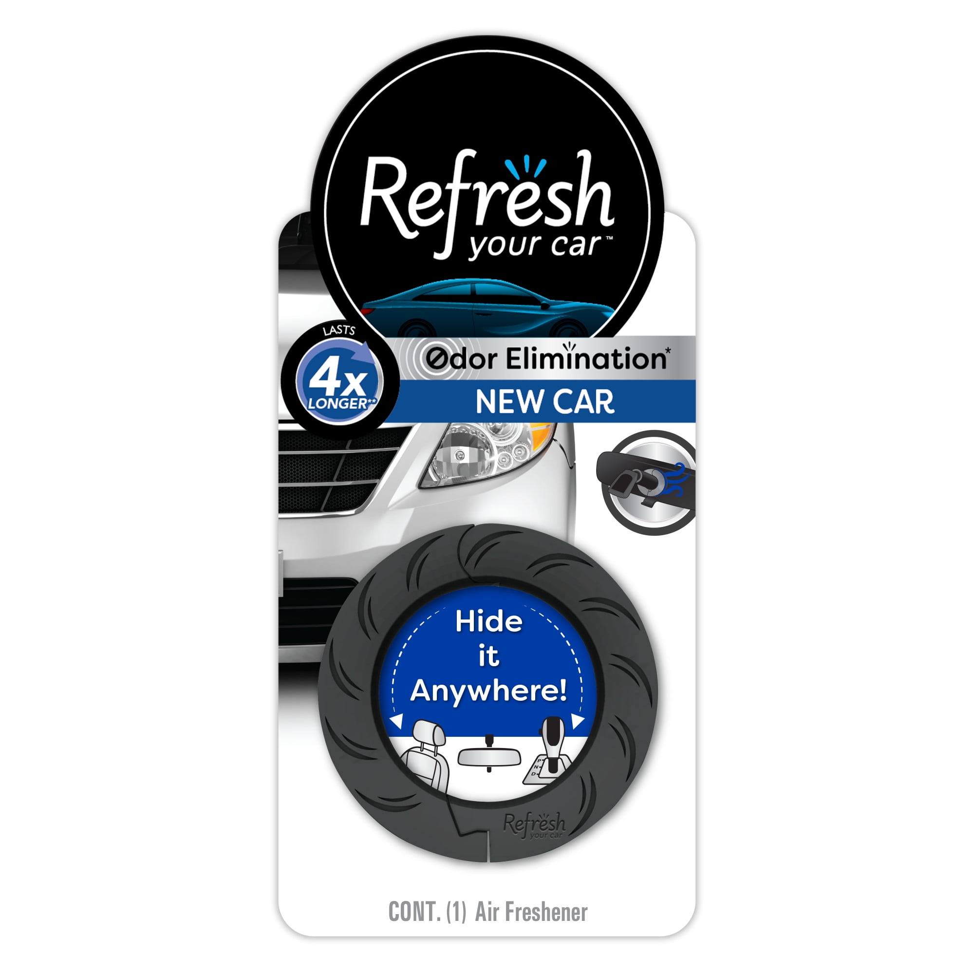 (2 pack) Refresh Your Car! Auto Hanging Air Freshener (New Car Scent, 1 Pack)