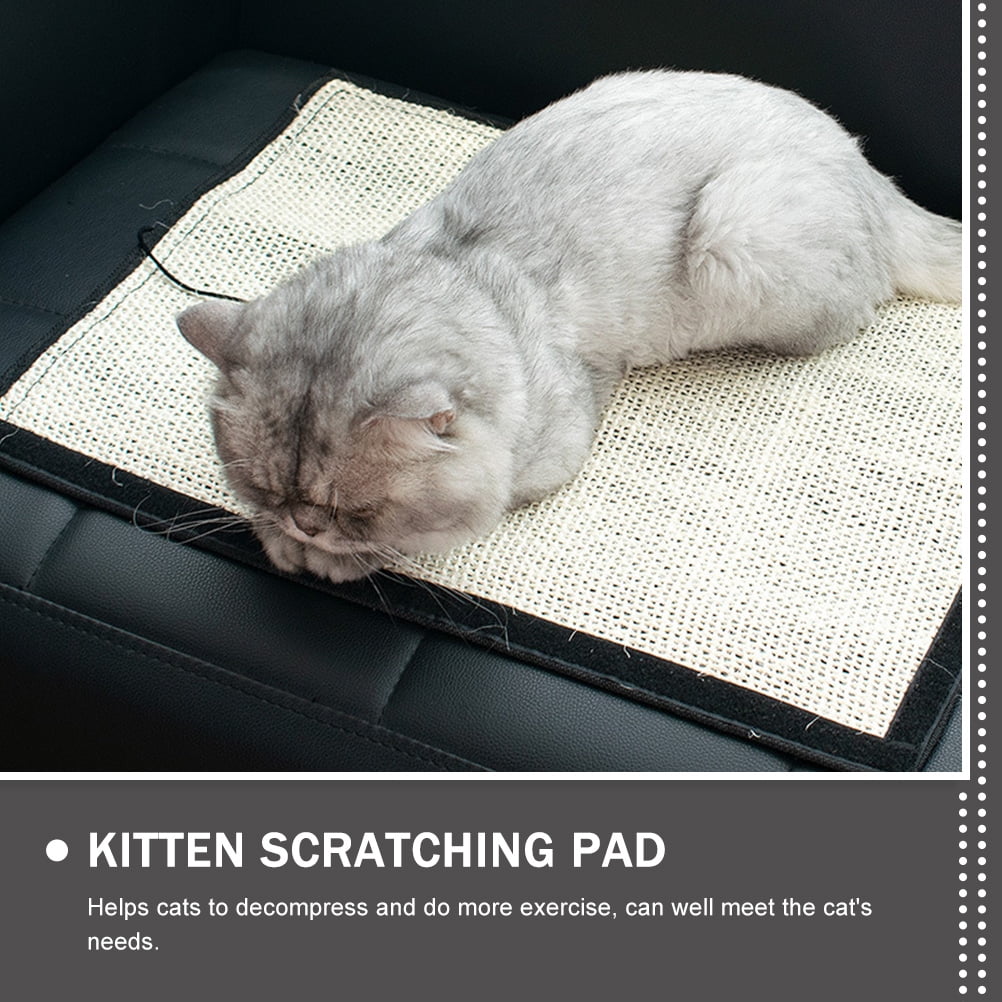 FOMIYES Khaki Indoor Cat Scratcher Pad with Wear-Resistant Material and Stable Couch Protector for Pets