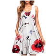 thumbnail image 2 of TOPUUTP Casual Dresses for Women Clearance Under $10 Sleeveless Floral Print A-Line Loose Crew Neck Sundress Spring Casual Tank Swimsuit Coverup Flowy Pockets Vacation Outfits Dress White XXL, 2 of 5