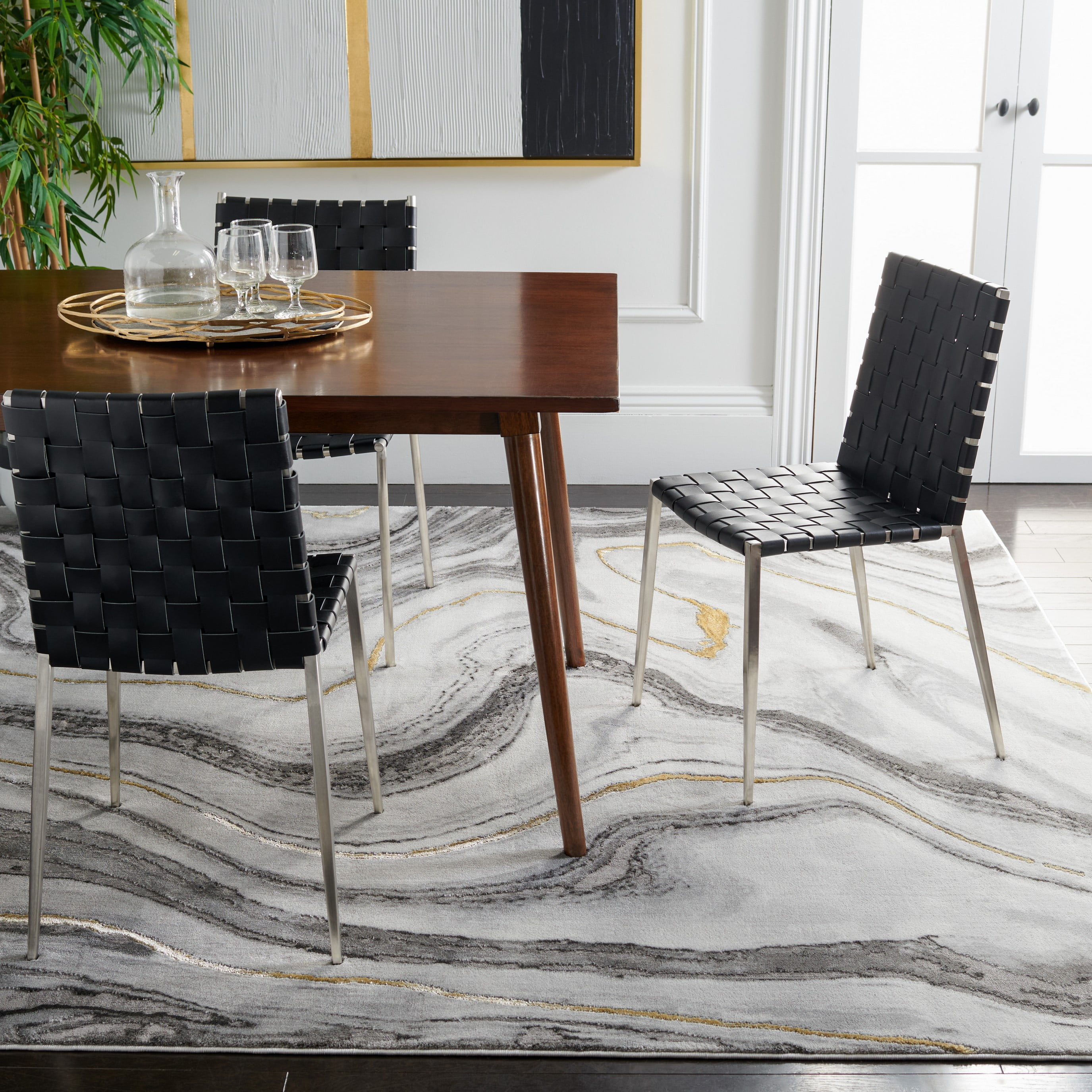 SAFAVIEH Craft Angjelko Abstract Area Rug, Grey/Gold, 11' x 11' Square